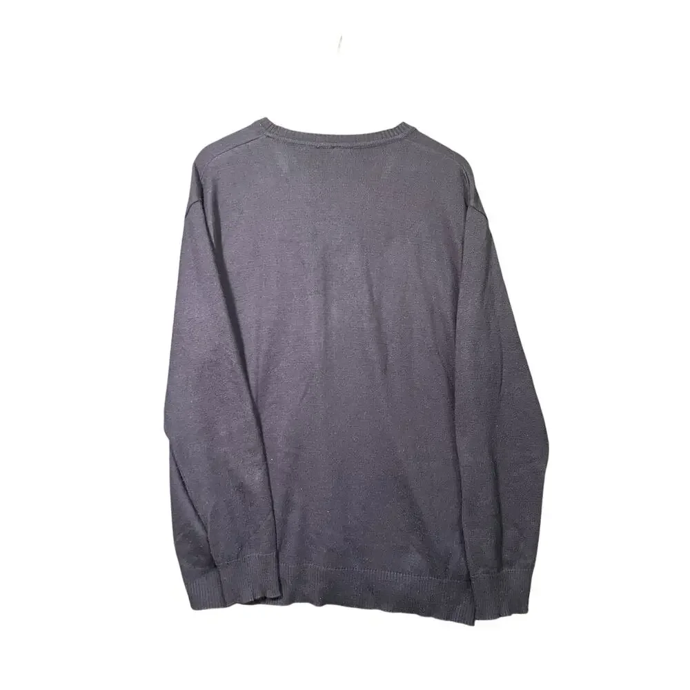Polo Sport Ralph Lauren Sweater Mens 2XL Navy Blue V NECK Knit Thermal Shirt